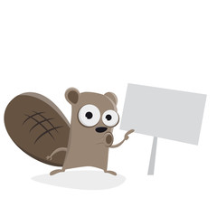 funny beaver pointing at a sign clipart © shockfactor