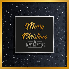 Fototapeta na wymiar Merry Christmas and Happy New Year. Background with stardust, gold and silver. Vector illustration
