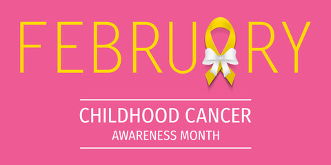 Childhood cancer awareness. Childhood cancer day. Childhood cancer ribbon.