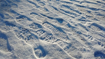 Fu&szlig;spuren im Schnee