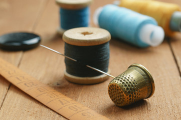 Metal thimble close-up