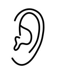 Ухо на белом фоне