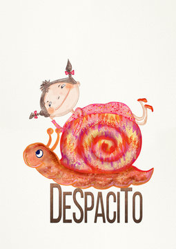 Despacito. Slowly. Illustration.