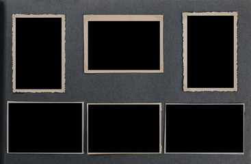 Blank group old photo with vintage page album background