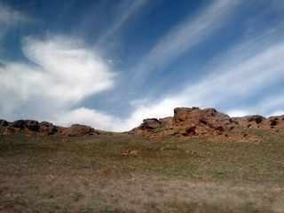 Rocks under blue sky
