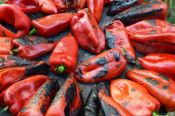 red roasted peppers