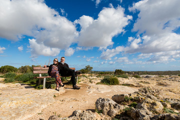 Young tourists on Dingli cliffs