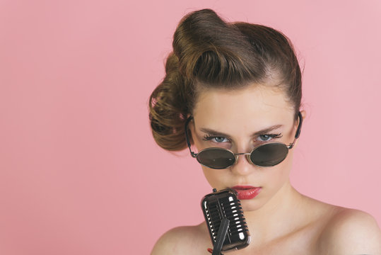 Music, look and retro style, pinup.