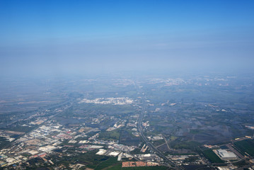 Scenery looking down from the sky