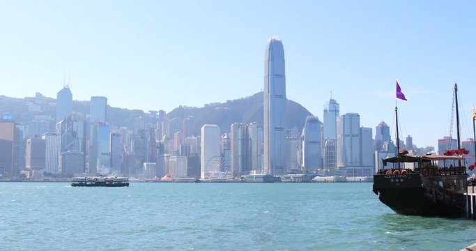 Hong Kong landscape with blue sky