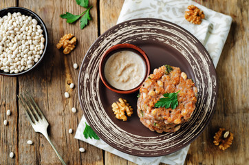 Quinoa walnuts White Beans Parsley Burgers