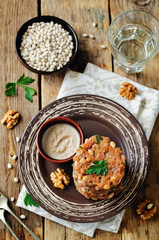 Quinoa walnuts White Beans Parsley Burgers