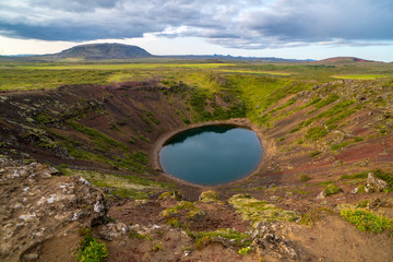 View on Kerið, a volcanic crater lake in Iceland. © Kristian