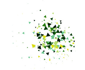 Fototapeta premium Cool Explosion, Broken Glass, Vector Moving Grunge Blast. Dirty Shatter Concept, Falling Triangle Fragments. Futuristic Green Shatter Particles Isolated. Mud, Burst, Boom, Bang Textured Background