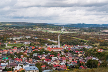 Panorama miasta Chęciny, Polska