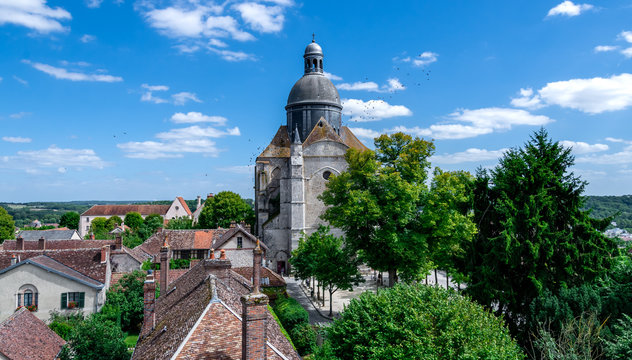 medieval city of Provins, France landscape view