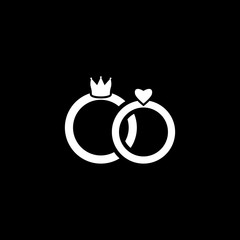 Wedding rings vector icon