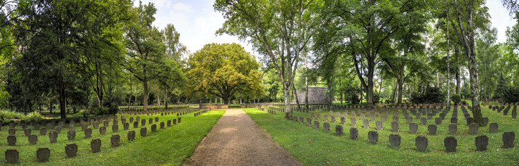 Fototapeta na wymiar Soldatenfriedhof auf dem Hauptfriedhof in Frankfurt am Main