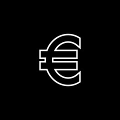 Euro currency symbol vector icon