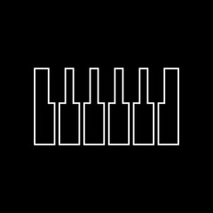 Piano keys vector icon