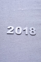 silver numbers forming the number 2018