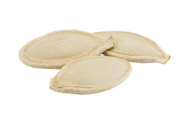 Pumpkin seeds isolated on the white background