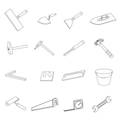 Working tools 3D icons set. Different repair equipment. Vector instrumets collection.