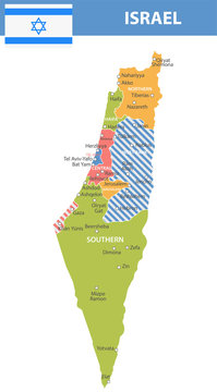Israel Regions Cities Color Shades