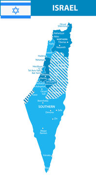Israel Regions Cities Blue Shades