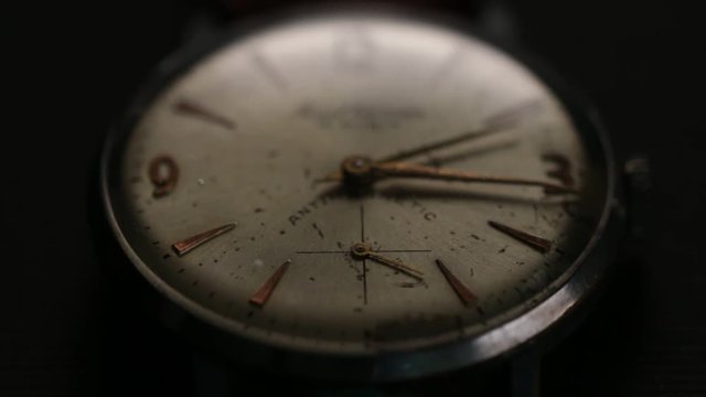 Vintage clock in a dark environment