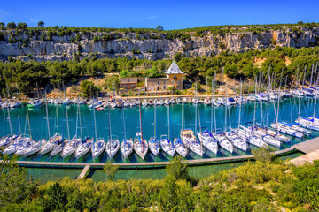 Fototapeta na wymiar Calanque de Port Miou by Marseille, Provence, France