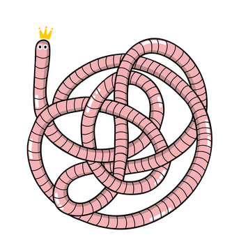 Cartoon illustration of the worm.