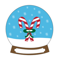 Christmas Candy Cane Snowglobe