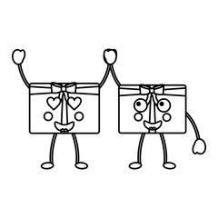 gift boxes emoji icon image vector illustration design  black line