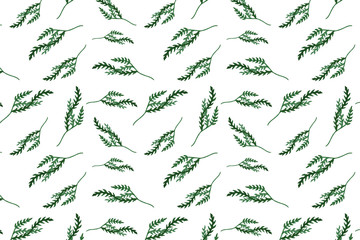 Fototapeta na wymiar Seamless pattern with watercolor leaves
