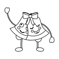 christmas bell emoji icon image vector illustration design  black line