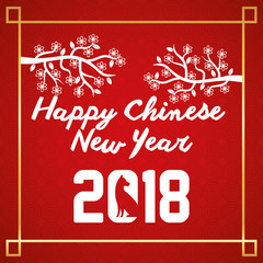 happy chinese new year 2018 poster vector illustration design
