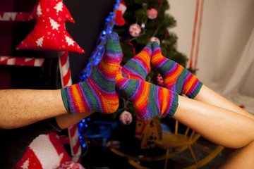 christmas socks, knitted