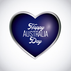 happy australia day with flag on a heart design