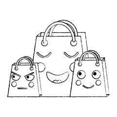 shopping bag emoji icon image vector illustration design  black line