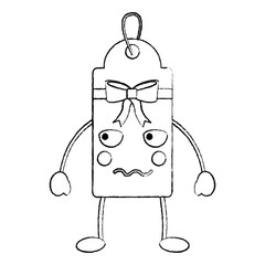 gift or price tag angry emoji icon image vector illustration design 
