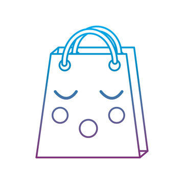 shopping bag sleep emoji icon image vector illustration design   blue to purple ombre line