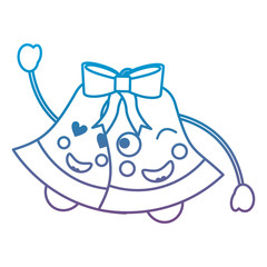 christmas bell emoji icon image vector illustration design  blue to purple ombre line
