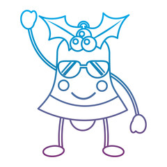 christmas bell happy  happy sunglasses emoji icon image vector illustration design  blue to purple ombre line