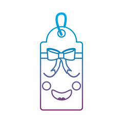 gift or price tag happy emoji icon image vector illustration design   blue to purple ombre line