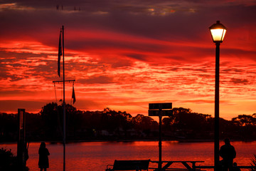 Naklejka premium Sunset at Morro Bay, CA