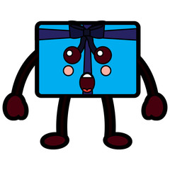 gift box surprised  emoji icon image vector illustration design  
