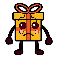 gift box sad crying emoji icon image vector illustration design 