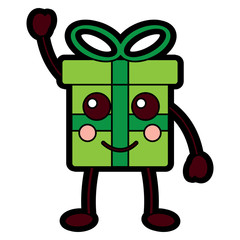 gift box happy emoji icon image vector illustration design 