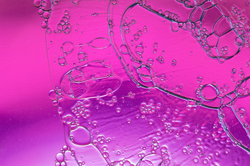 Pink oil and water macro